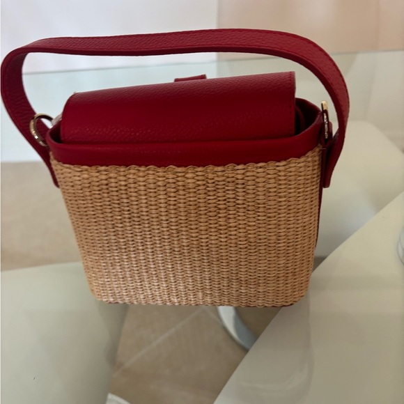 Red leather raffa crossbody - Picture 3 of 6